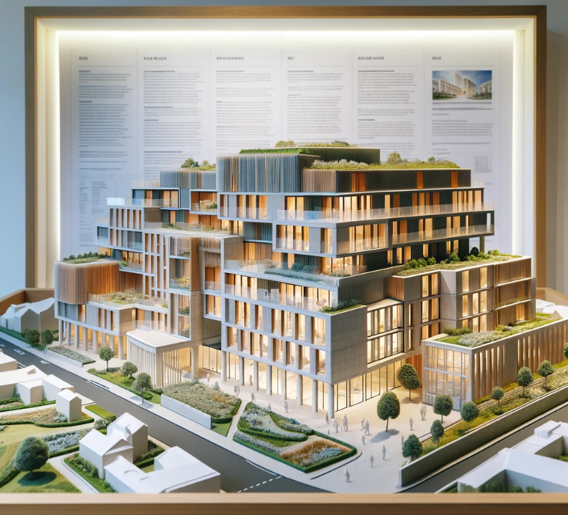  Ari Model tarafından yapılan modern bir binanın detaylı mimari modeli.