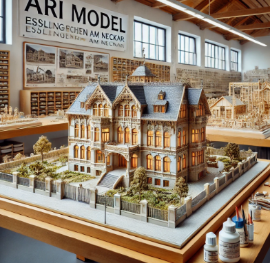  Ari Mimari Model Yapımı tarafından Esslingen am Neckar'da yapılan detaylı mimari maket.