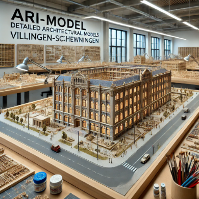 Ari Mimari Model Yapımı tarafından Villingen-Schwenningen'da üretilen detaylı bir mimari model.