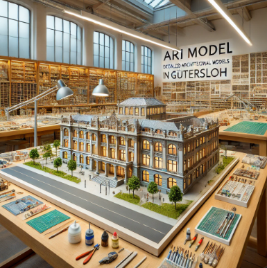 Ari Mimari Model Yapımı tarafından Gütersloh'da yapılan detaylı bir mimari model.