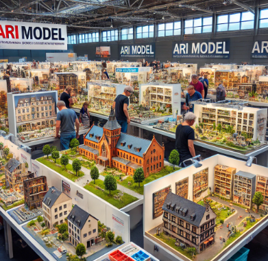 Osmaniye Model Yapımı Fuarı'nda Ari Mimari Model Yapımı'nın sergilediği detaylı maket modelleri.