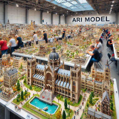 Marl Model Yapımı Fuarı'nda "Ari Mimari Model Yapımı" tarafından sergilenen detaylı maket modelleri.