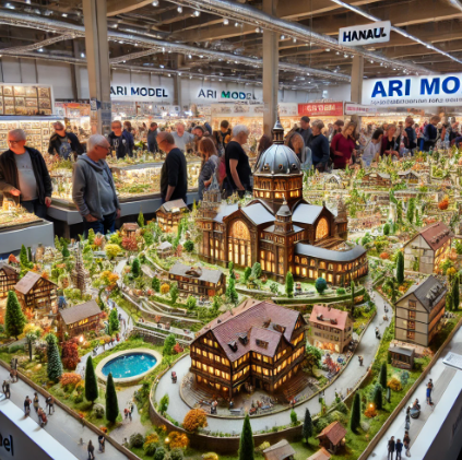 Ari Mimari Model Yapımı tarafından Hanau Model Yapımı Fuarı'nda sergilenen detaylı maket çalışmaları.